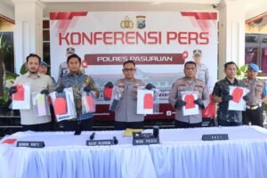 Polres Pasuruan Amankan 5 Tersangka Kasus Tambang Andesit Ilegal di Purwosari